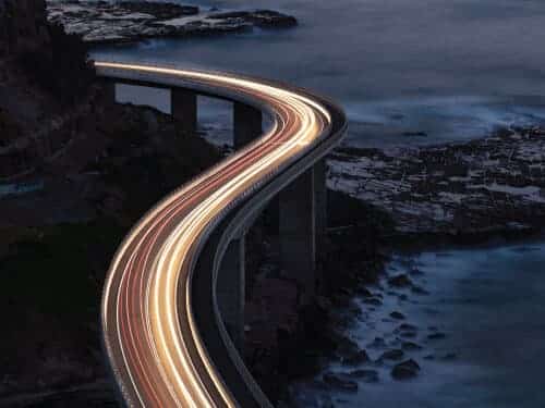 long exposure of traffic on highway