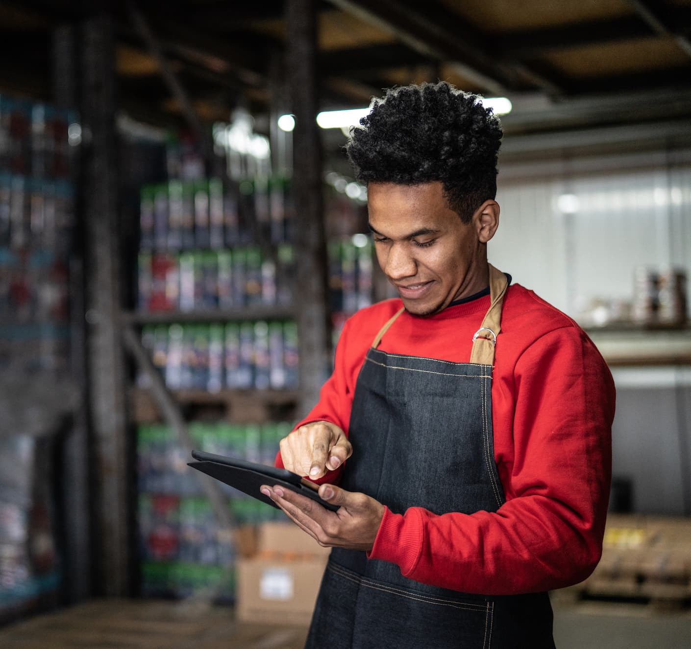 Man working at a warehouse