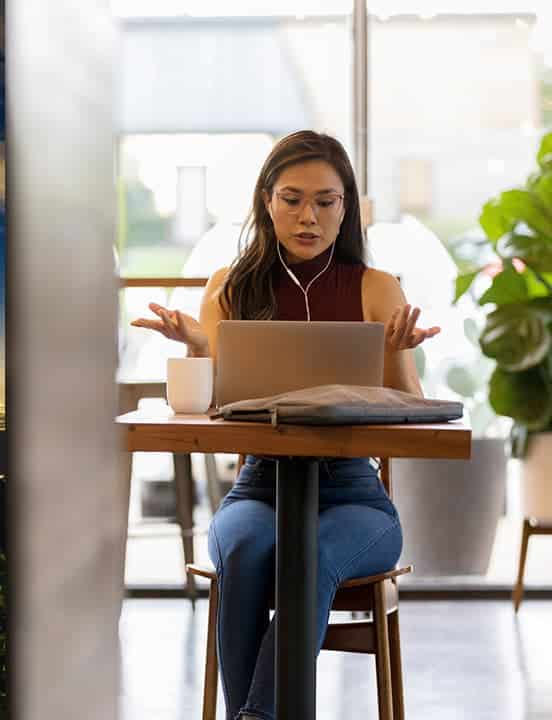 woman on microsoft teams meeting