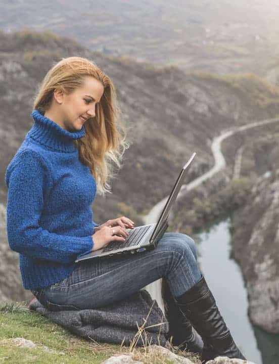 woman working outside